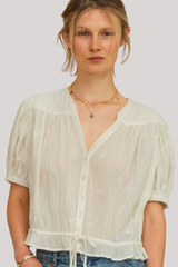 M.A.B.E - Harlie Emb Top - IVORY
