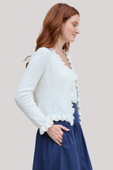 Margaret O'Leary - Ruffle Cardigan - MILK