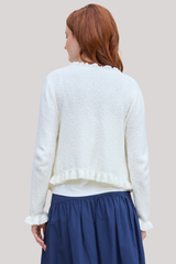 Margaret O'Leary - Ruffle Cardigan - MILK