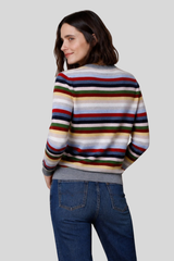 Minnierose - Cashmere Long Sleeve Striped Crew Neck - MULTICOL