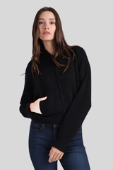 Minnierose - Cashmere Cropped Bomber - BLACK