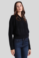 Minnierose - Cashmere Cropped Bomber - BLACK