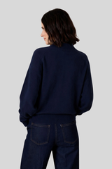 Minnierose - Cashmere Cropped Bomber - NAVY