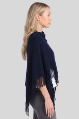 Minnierose - Cashmere Fringe Shawl - NAVY
