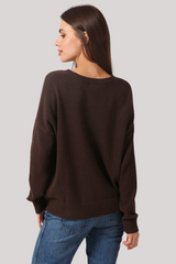 Minnierose - Cotton Cashmere Boxy Crew Neck Top - BRAZLNUT