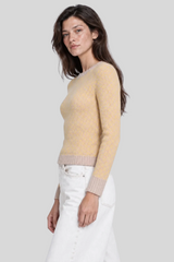 Minnierose - Double Knit Dot Long Sleeve Crew - BRWSUGLC
