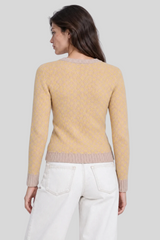 Minnierose - Double Knit Dot Long Sleeve Crew - BRWSUGLC