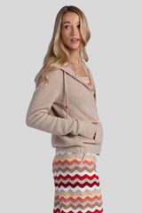 Minnierose - Luxe Boucle Hoodie W Bead - BRWSUGAR