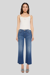 Mother - Mid Rise Zip Rambler Flood Fray - DELUXEDI