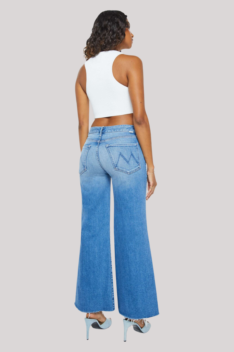 パンツ mother denim the roller crop fray The Roller Fray