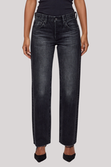 Moussy - Glencoe Low-Rise Straight Jean - BLACK