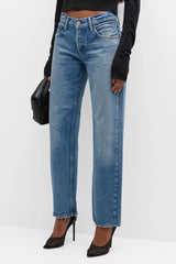Moussy - Cheval Straight Low-Rise Jean - LTBLUE
