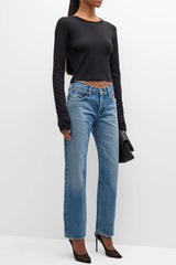 Moussy - Cheval Straight Low-Rise Jean - LTBLUE