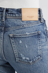 Moussy - Mv Mallard Distressed Slim Straight Leg Jeans - DARKBLUE