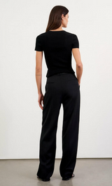 Nili Lotan - Italia Cotton Ribbed Knit Top - DARKNAVY