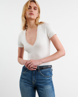 Nili Lotan - Italia Cotton Ribbed Knit Top - IVORY