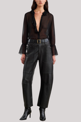 Nili Lotan - Shon Leather Pant - BLACK
