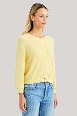One Grey Day - Cara Shrunken Cardigan - LEMON