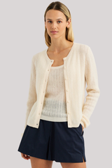 One Grey Day - Opal Cardigan - ECRU