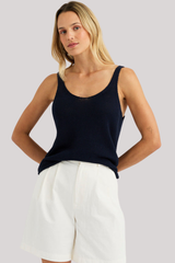 One Grey Day - Remi Tank - NAVY