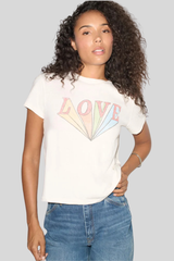 Re/Done - Classic Tee Love Rainbow - VINTWHTE