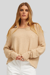 SPRWMN - Off Shoulder Sweater - TAUPE