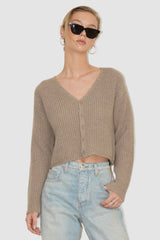 Sablyn - Bianco Cashmere Waffle Stitch Cardigan - ECOGRAVE