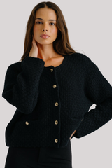 Sablyn - Charlene Cropped Welt Pocket Cashmere Jacket - BLACK