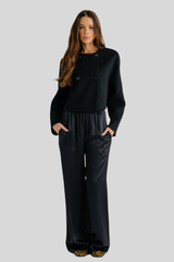 Sablyn - Floren Cropped Double Breasted Jacket - BLACK