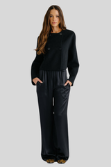 Sablyn - Floren Cropped Double Breasted Jacket - BLACK