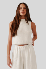 Sablyn - Giada Roll Neck Tank - GARDENIA