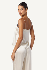 Sablyn - Haya Lace Trim Square Neck Cami - GARDENIA