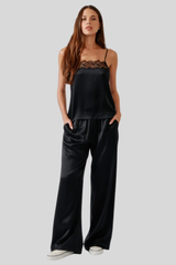 Sablyn - Haya Lace Trim Square Neck Cami - BLACK