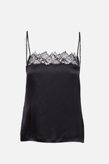 Sablyn - Haya Lace Trim Square Neck Cami - BLACK