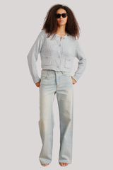 Sablyn - Helena Cropped Double-Pocket Cardigan - WHISPER