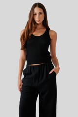 Sablyn - Juna Scoop Neck Tank - BLACK