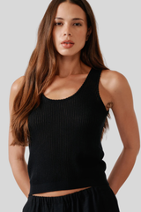 Sablyn - Juna Scoop Neck Tank - BLACK