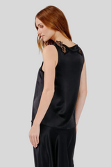 Sablyn - Mazzy V-Neck Lace Tank - BLACK