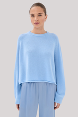 Sablyn - Riya Saddle Raglan Crew Neck Pullover - AZUREOUS