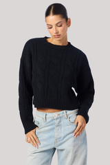 Sablyn - Tristan Cashmere Cable Knit Sweater Pullover - BLACK