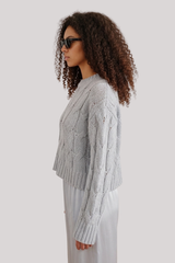 Sablyn - Tristan D Crewnek Cable Pullover - WHISPER