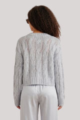 Sablyn - Tristan D Crewnek Cable Pullover - WHISPER