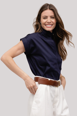 Sarah Alexandra - Cap Sleeve Shirt - MIDNIGHT