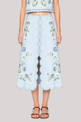 Sea Ny - Audra Embroidery Skirt - BLUE