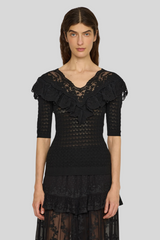 Sea Ny - Chandra Lace Sweater - BLACK