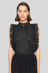 Sea Ny - Eleannora Embroidered Top - BLACK