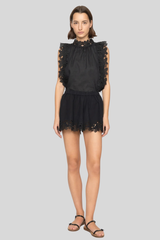 Sea Ny - Eleannora Embroidered Top - BLACK