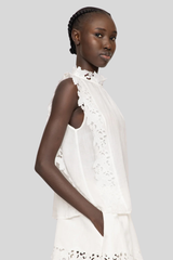 Sea Ny - Eleannora Embroidered Top - WHITE