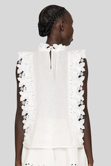 Sea Ny - Eleannora Embroidered Top - WHITE