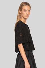 Sea Ny - Gardener Embroidered Top - BLACK